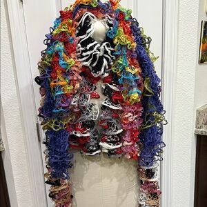 8 Assorted Colorful Crochet Scarves